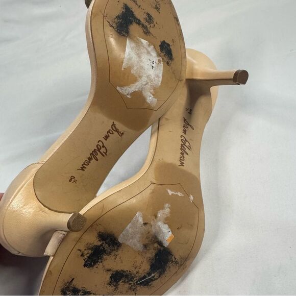 Sam Edelman Patti Ankle Strap Stiletto Sandal Beige Size 8.5 Open Toe Classic - Picture 6 of 9